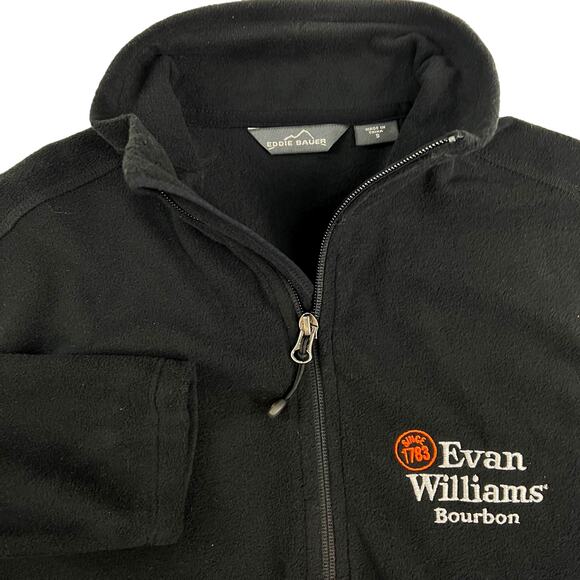 Eddie Bauer Evan Williams Bourbon Half Zip Fleece EB226 Microfleece Black S - Picture 1 of 16